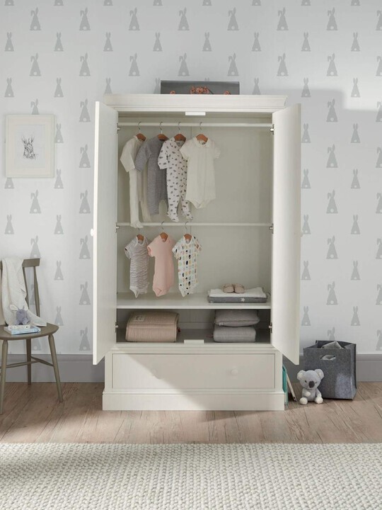 Oxford 4 Piece Cotbed set with Dresser Changer, Wardrobe and Essential Pocket Spring Mattress image number 9